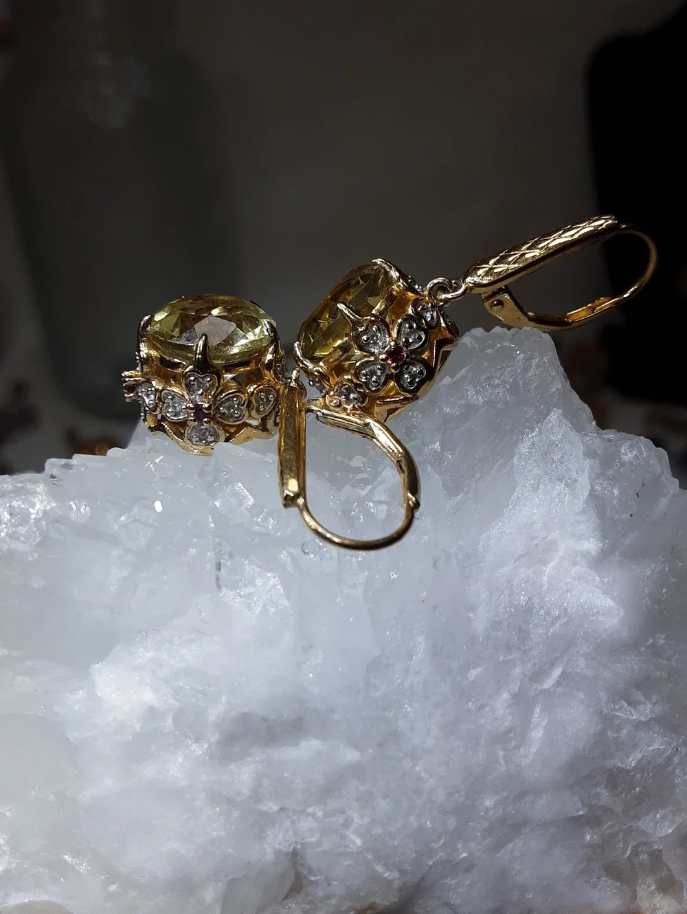 925 Genuine Gemstone Drop Earrings. - Picture 3 of 3